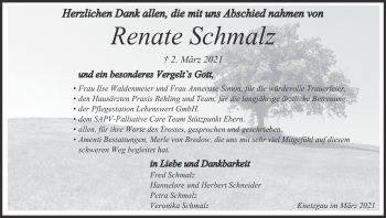 Anzeige von Renate Schmalz von MGO