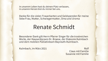 Anzeige von Renate Schmidt von MGO