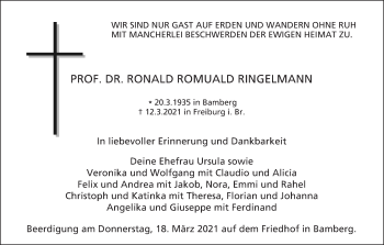 Anzeige von Ronald Romuald Ringelmann von MGO