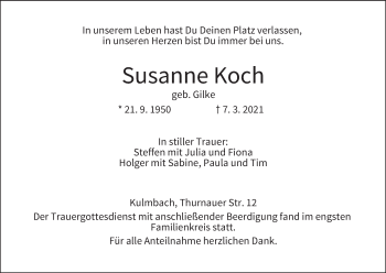 Anzeige von Susanne Koch von MGO