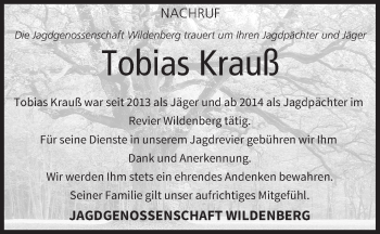 Anzeige von Tobias Krauß von MGO