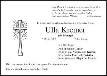 Anzeige von Ulla Kremer von MGO