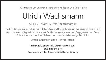 Anzeige von Ulrich Wachsmann von MGO