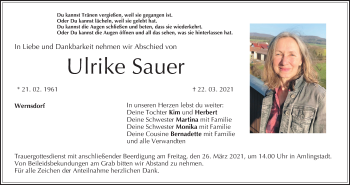 Anzeige von Ulrike Sauer von MGO