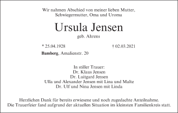 Anzeige von Ursula Jensen von MGO