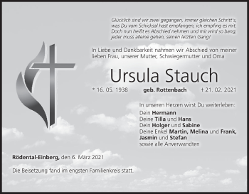 Anzeige von Ursula Stauch von MGO