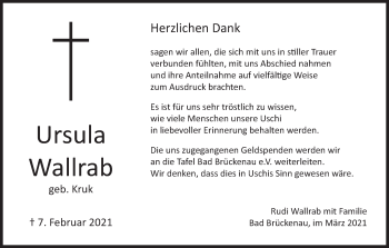 Anzeige von Ursula Wallrab von MGO