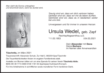 Anzeige von Ursula Wedel von MGO