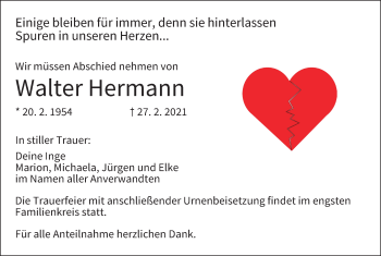 Anzeige von Walter Hermann von MGO