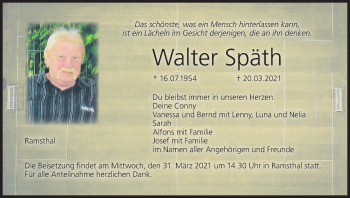 Anzeige von Walter Späth von MGO