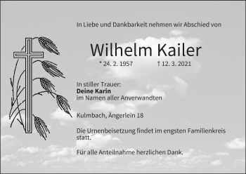Anzeige von Wilhelm Kailer von MGO