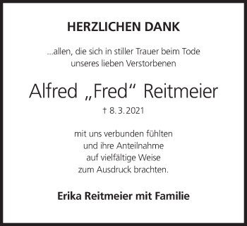 Anzeige von Alfred  Reitmeier von MGO