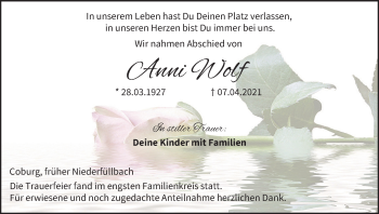 Anzeige von Anni Wolf von MGO