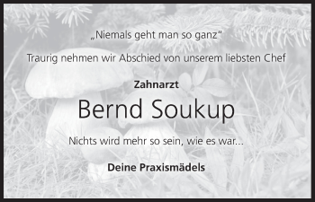 Anzeige von Bernd Soukup von MGO
