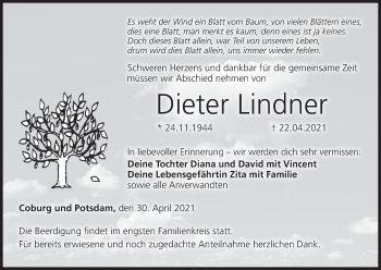 Anzeige von Dieter Lindner von MGO