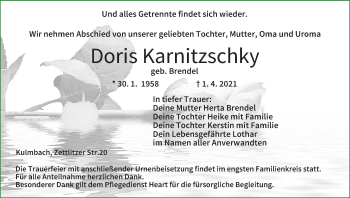 Anzeige von Doris Karnitzschky von MGO