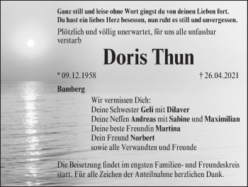Anzeige von Doris Thun von MGO