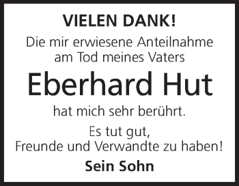 Anzeige von Eberhard Hut von MGO