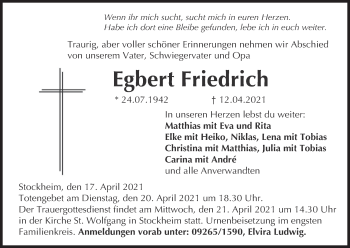 Anzeige von Egbert Friedrich von MGO