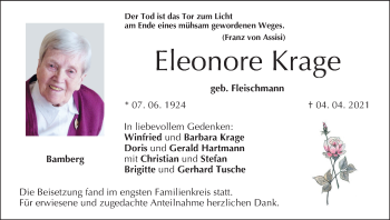Anzeige von Eleonore Krage von MGO