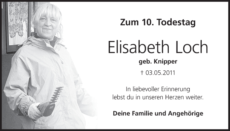  Traueranzeige für Elisabeth Loch vom 30.04.2021 aus MGO