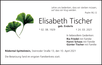Anzeige von Elisabeth Tischer von MGO