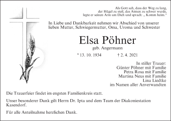 Anzeige von Elsa Pöhner von MGO