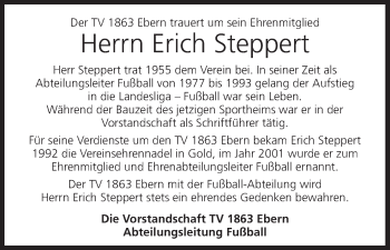 Anzeige von Erich Steppert von MGO