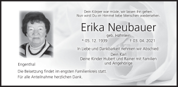 Anzeige von Erika Neubauer von MGO
