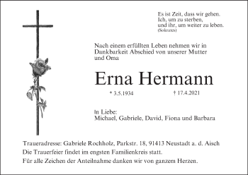 Anzeige von Erna Hermann von MGO