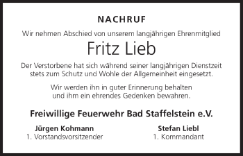 Anzeige von Fritz Lieb von MGO