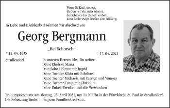 Anzeige von Georg Bergmann von MGO
