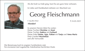 Anzeige von Georg Fleischmann von MGO