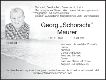 Anzeige von Georg Maurer von MGO