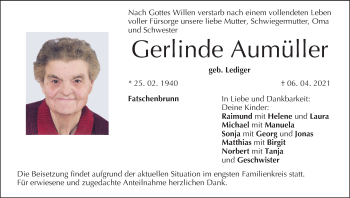 Anzeige von Gerlinde Aumüller von MGO