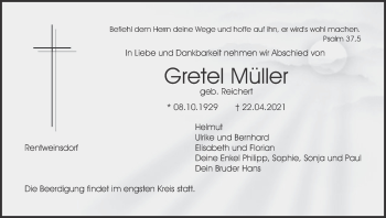 Anzeige von Gretel Müller von MGO