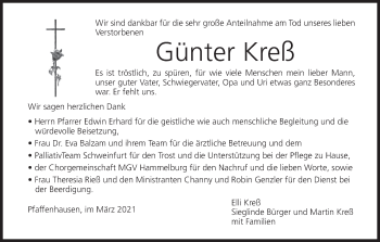 Anzeige von Günter Kreß von MGO