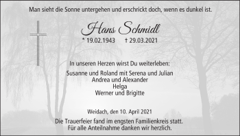 Anzeige von Hans Schmidl von MGO