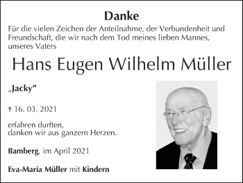 Anzeige von Hans Eugen Wilhelm Müller von MGO