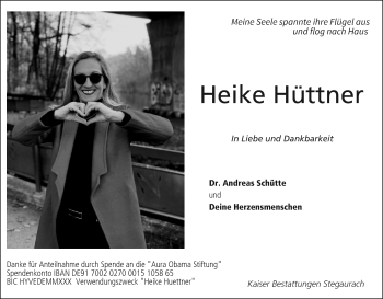 Anzeige von Heike Hüttner von MGO