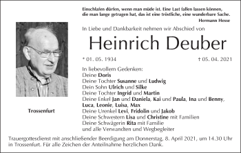 Anzeige von Heinrich Deuber von MGO