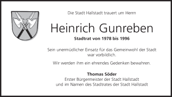 Anzeige von Heinrich Gunreben von MGO