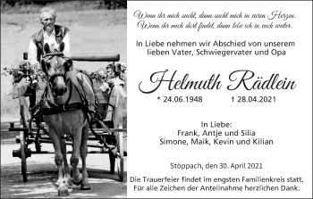 Anzeige von Helmuth Rädlein von MGO