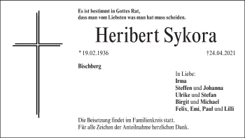 Anzeige von Heribert Sykora von MGO