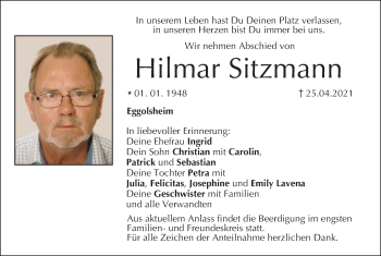 Anzeige von Hilmar Sitzmann von MGO