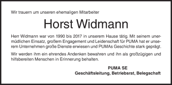Anzeige von Horst Widmann von MGO