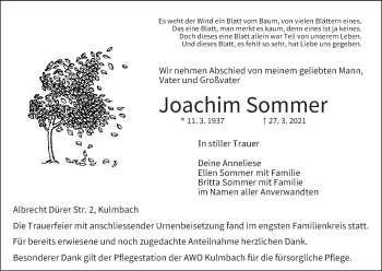 Anzeige von Joachim Sommer von MGO