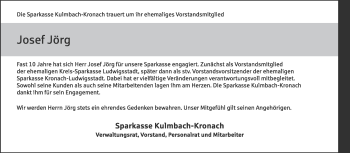 Anzeige von Josef Jörg von MGO