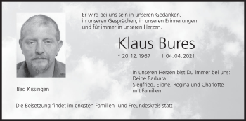 Anzeige von Klaus Bures von MGO