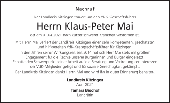 Anzeige von Klaus-Peter Mai von MGO